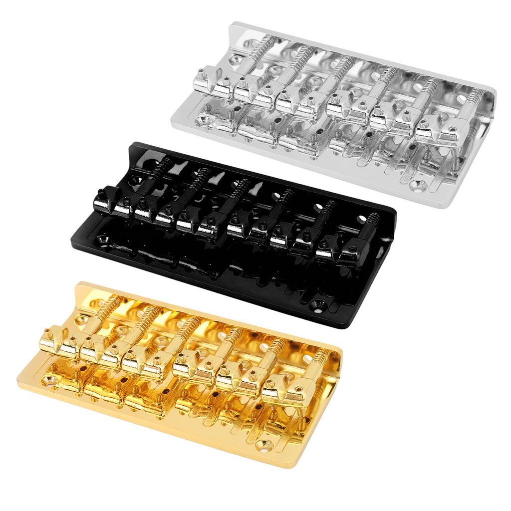 Bass Bridge Zinc Alloy Fixed Type 6 String Electric Bass Bridge Replacement for Practice