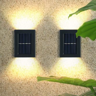 Solar Wall Light Up And Down Glow Wall Light Outdoor Garden Lamp 2Pcs