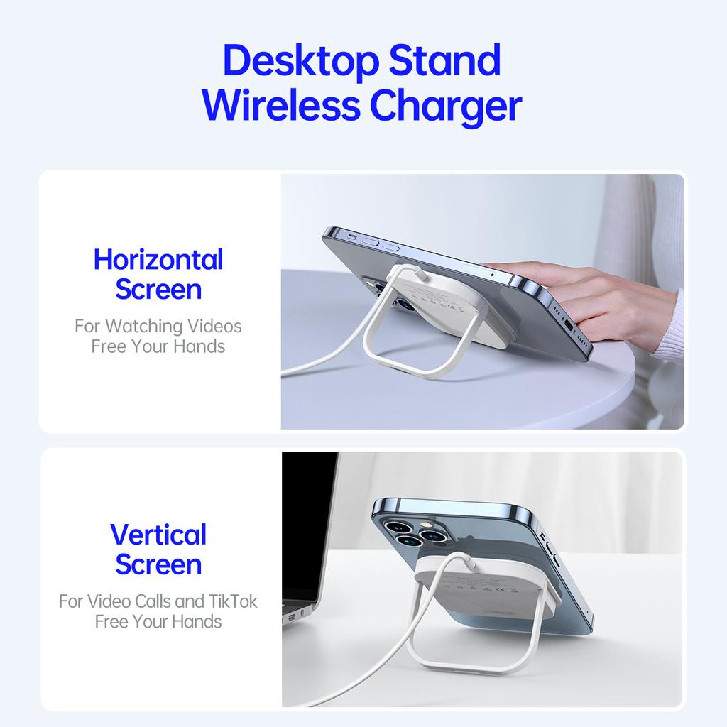 3 In 1 Portable Magnetic Wireless Charger with Stand for iPhone 16 Pro Max 15plus 14pro Watch S10 Airpods Pro2 Devices