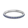 Blauer Saphir Runder Ewigkeitsring - 925 Sterling Silber