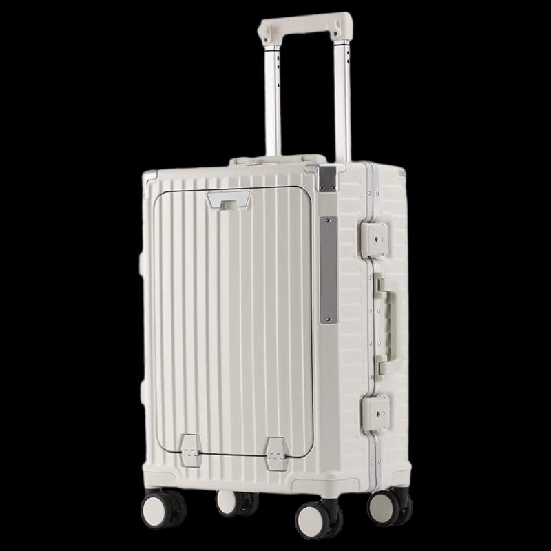 OKD Front-Opening PC-Aluminum Rechargeable Spinner Luggage 20-inch