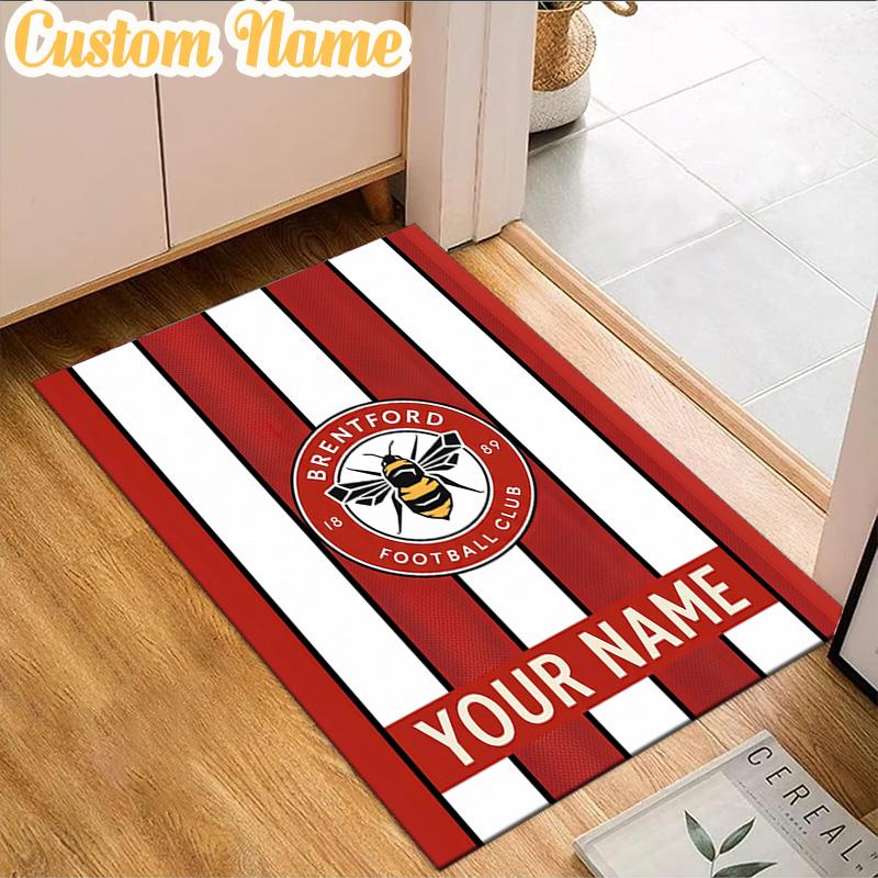 Custom Name Brentford Football Club Crest  Rug, Office Rug, Chair Rug, Carpet for Living Rooms, Doormat Game Rug Home Decor Christmas Gifts