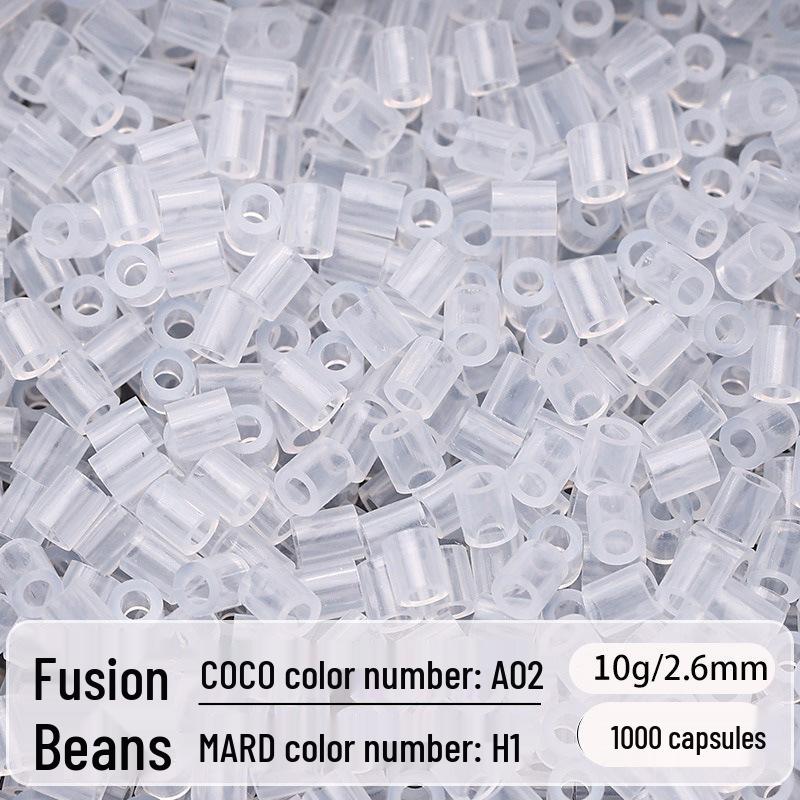 2.6mm High-Quality Fuse Beads Refill Pack: Black, White, Transparent, Red, Skin Colors