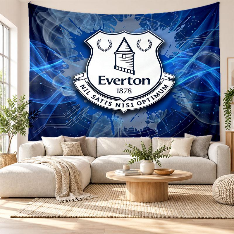 Tapeçaria de Parede de Futebol do Everton, Penduricalho de Parede em Tecido Macio, Fundo Decorativo Para Quarto Arte de Parede para Casa