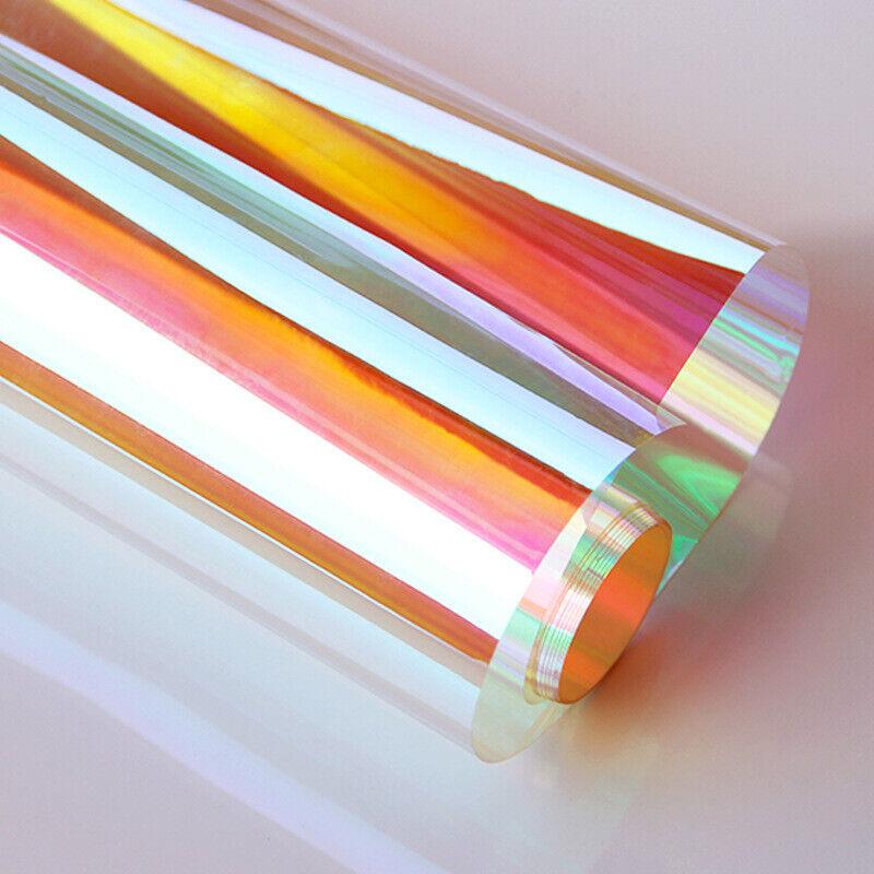 Dichroitischer schillernder Fensterfilm Regenbogen Selbstklebender Glasaufkleber Vinyl Dekorativer Glasaufkleber DIY Heimdekoration Neu