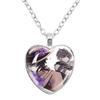 Game Forsaken Azure Anime Azure x Two Time Fanart Funny MeMe Glass Heart Shape Pendant Necklace Jewelry Charm  Collect Gift