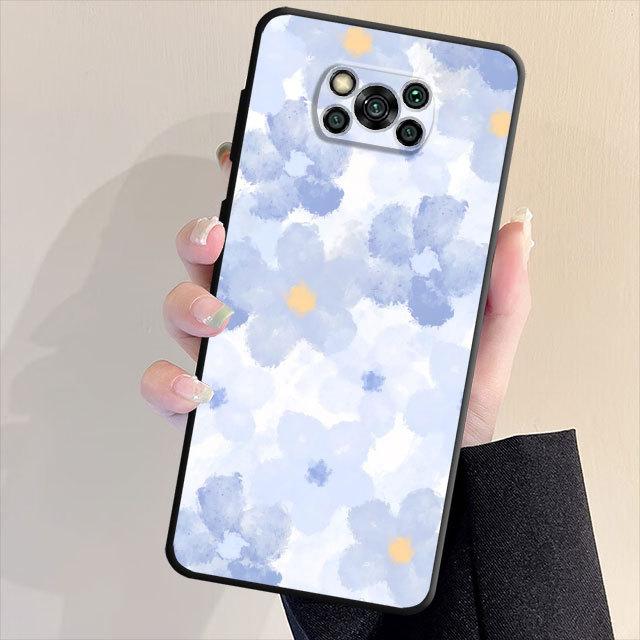 Lovely Flower Phone Case For Samsung Galaxy S23 S21 S22 S20 Note 20 Ultra 10 Plus 8 9 Note20ultra S21 S22 Black Soft Cover Bag