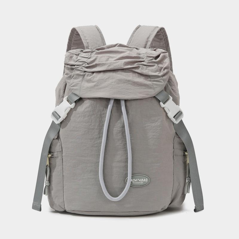 Versatile ins niche design sense drawstring high value backpack small backpack female student schoolbag design sense backpack серый