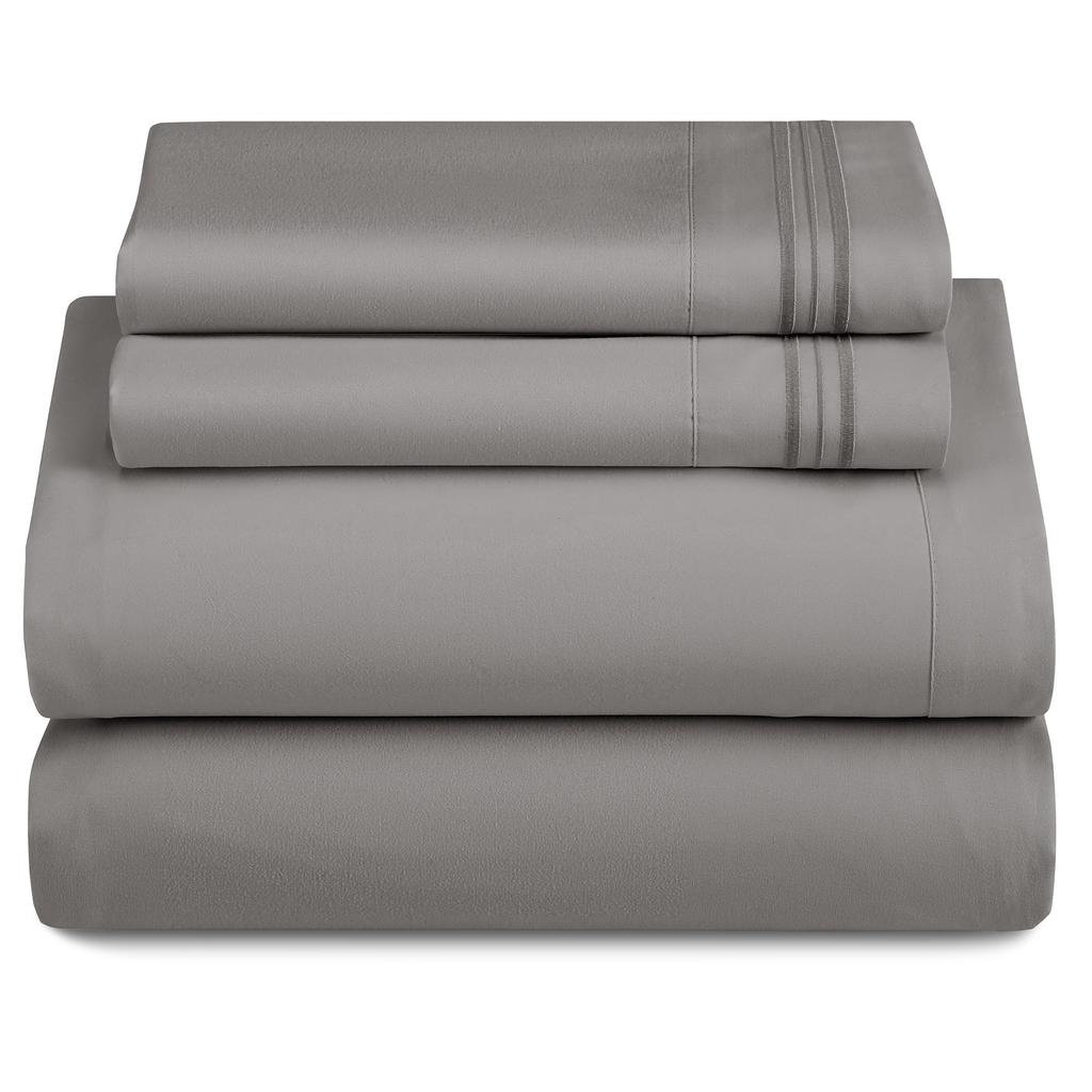 4-piece set of solid-colored bed sheets - 1801 series fashionable and comfortable bedding set