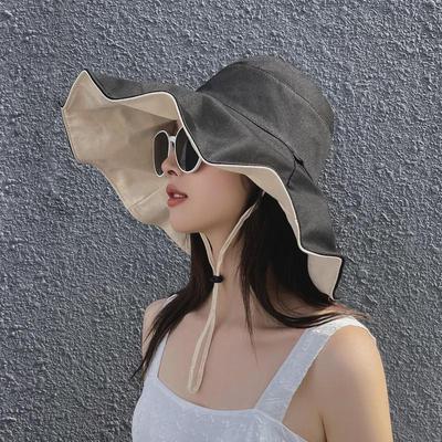 Dames Trendy Opvouwbare Zonnehoed: Dubbelzijdig, UV-bescherming, Oversized rand, Zomerschaduw