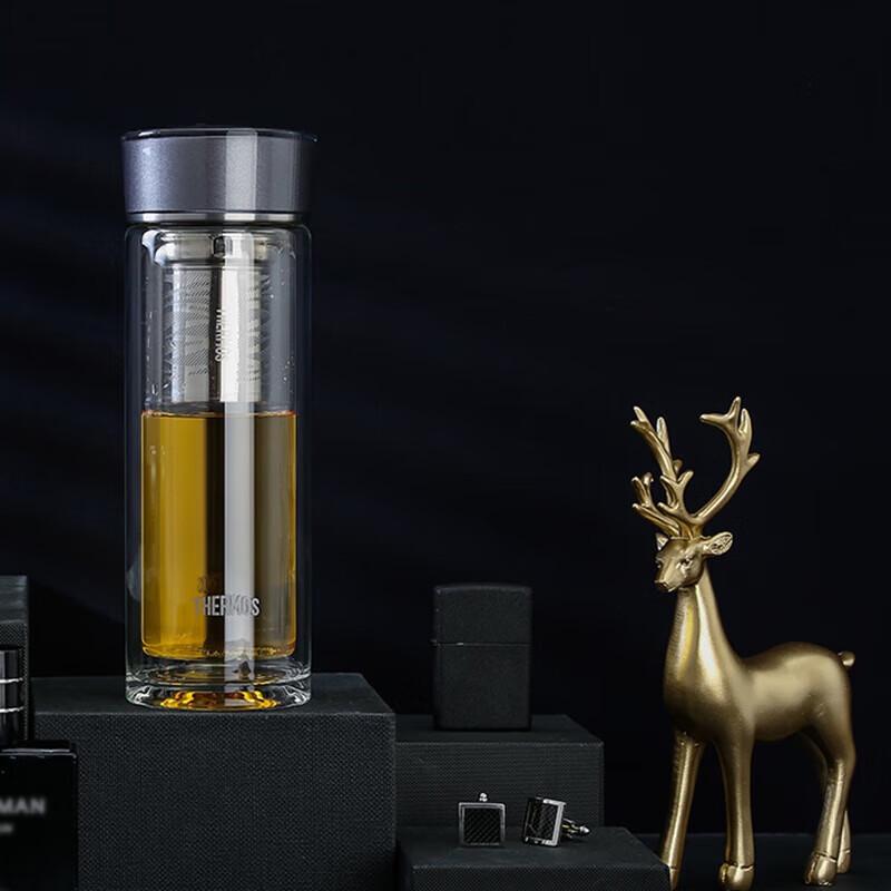 Thermos Water Ripple Double-Layer Glass Cup