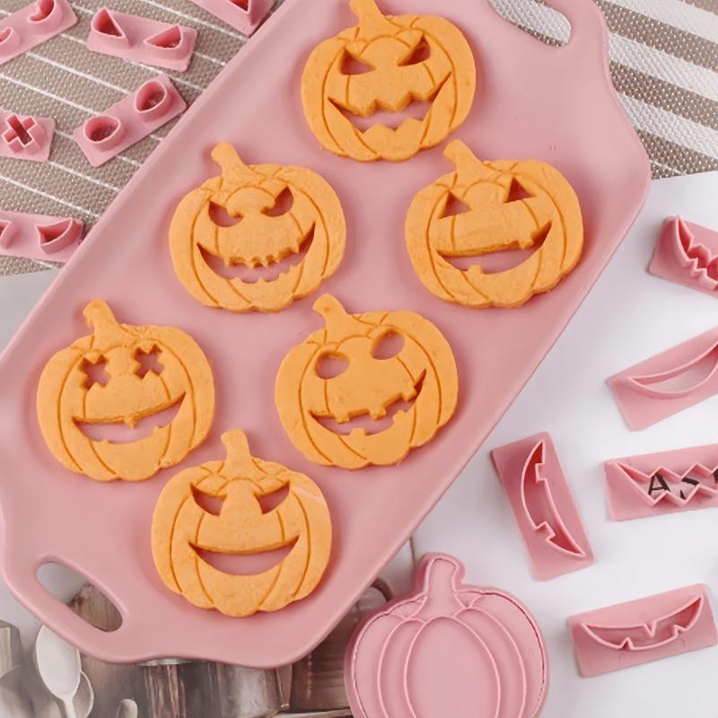 13pcs Halloween Pumpkin Biscuit Cutting Molds, Plastic Pastry Cutters, Pumpkin Biscuit Molds With,kitchen Small Tools