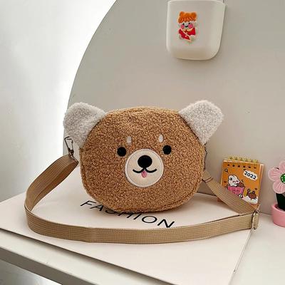 Lamb Wool Small Women's Shoulder Bag  New Fashion Student Plush Shoulder Bag Cartoon Cute Messenger Bag Wholesale