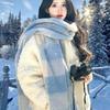 Korean Fashionable Scarves Large Checkered Pattern Thick Scarf for Woman Winter Outdoor Windproof Warm Scarves