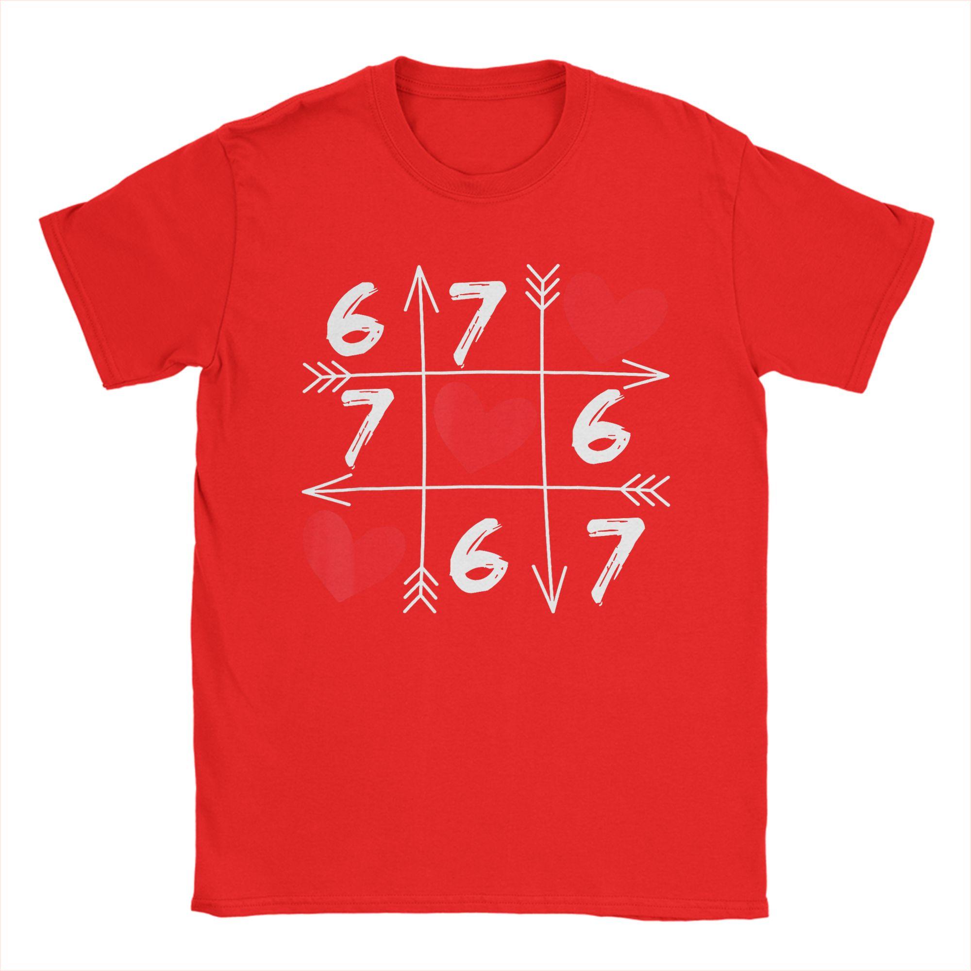 

Unisex Six Seven 67 Meme 6 7 Valentines Day Heart T Shirt Cotton Clothing Awesome Short Sleeve Crew Neck Tees Plus Size TShirt S