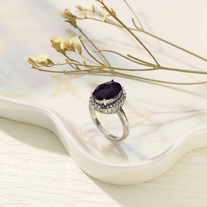 Explosive Oval Zircon Diamond Super Flash Ring Light Luxury High-end Jewelry