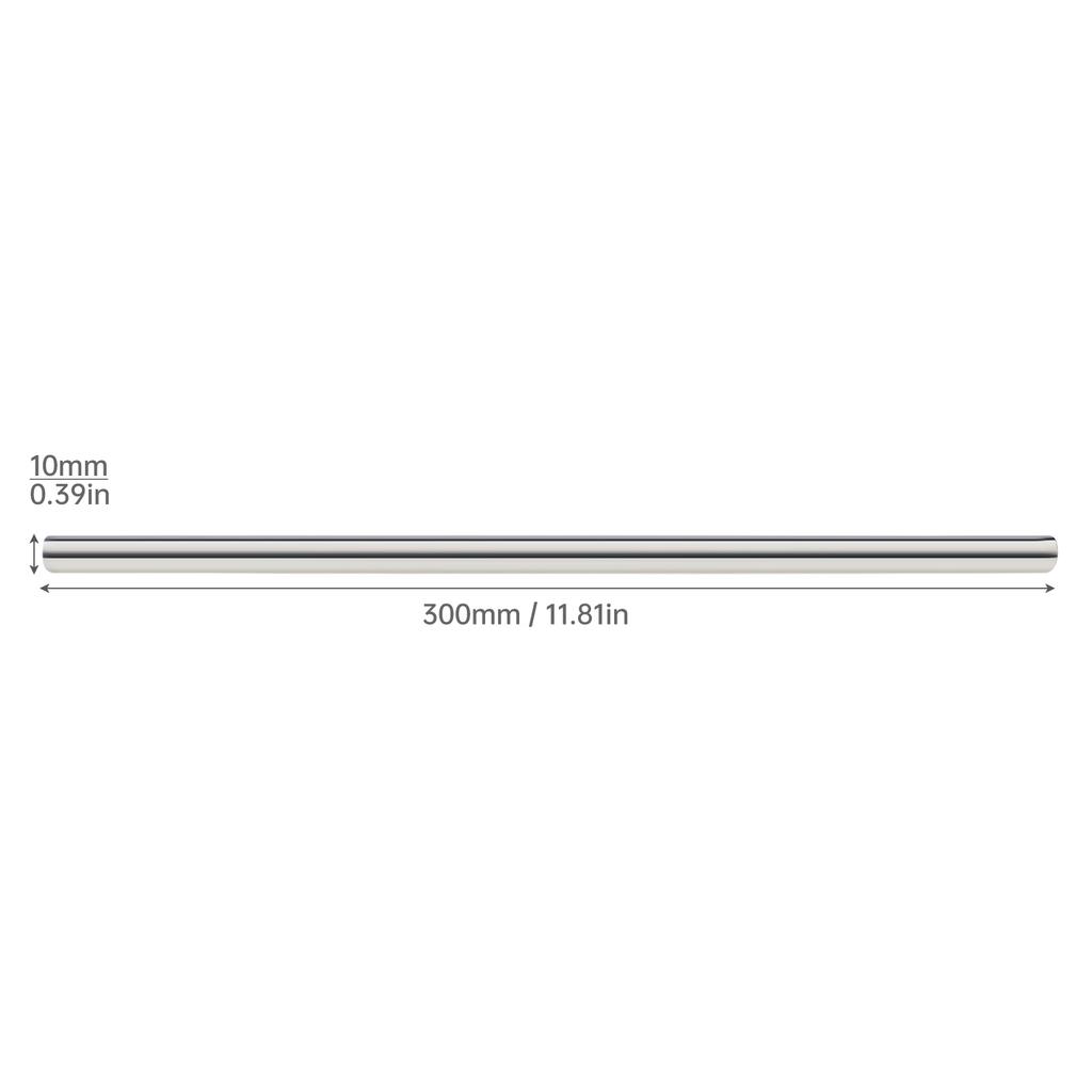 Albero Guide Lineari in Acciaio al Carbonio 10mm x 300mm Barra Tonda Liscia per Assemblaggio Strutture Meccaniche e Costruzione Dispositivi Fai-da-te