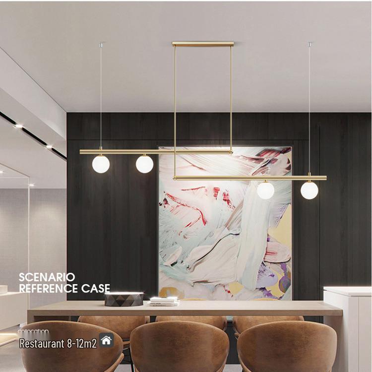 Nordic Modern LED Pendant Lights – Minimalist Glass Sphere for Dining Table
