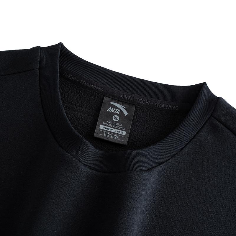 Anta Simple And Comfortable Versatile Round Neck Pullover Long Sleeve Fleece Sweatshirt Men Sweatshirt 952547711-2