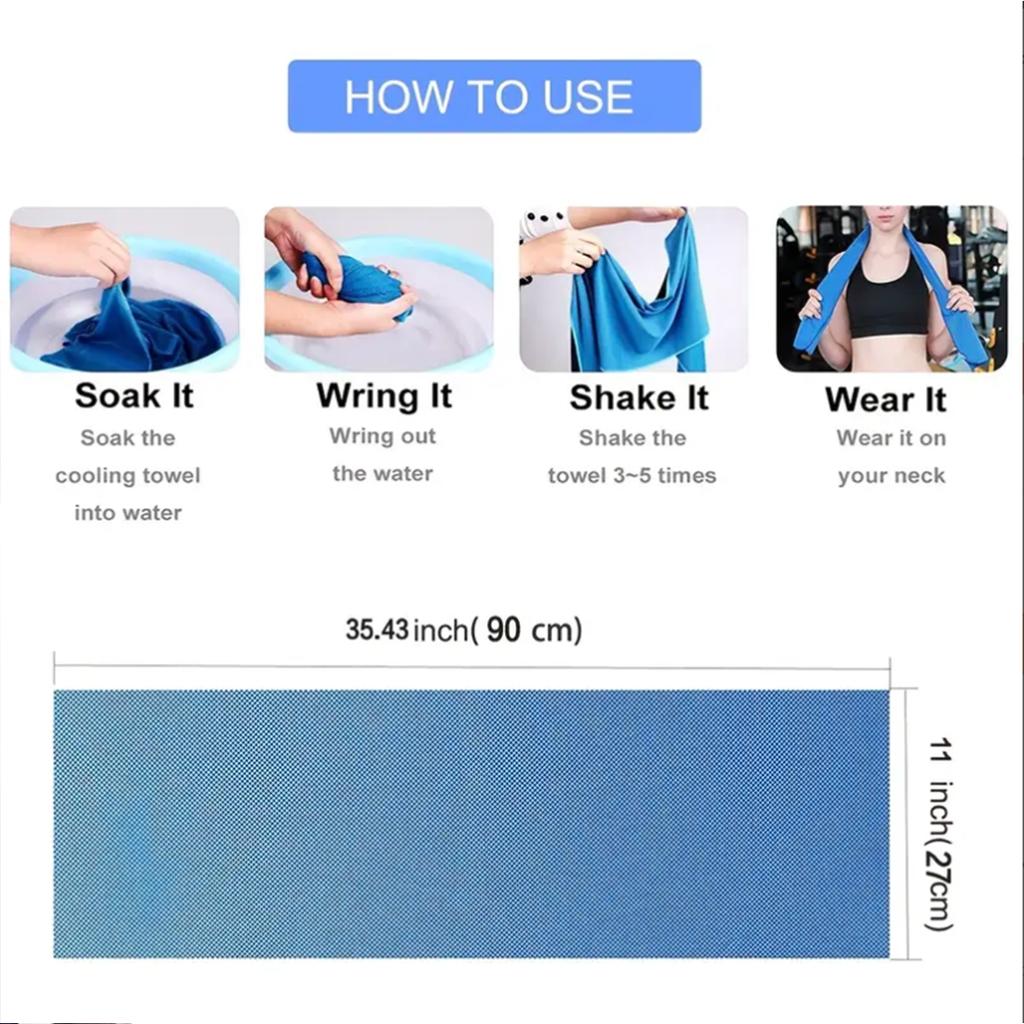 Yoga Ice Feel Sweat Wiping Towel, Yoga Auxiliary Towel, Sports Sweat Wiping and Absorption Sweat Quick Drying Exercise Towel