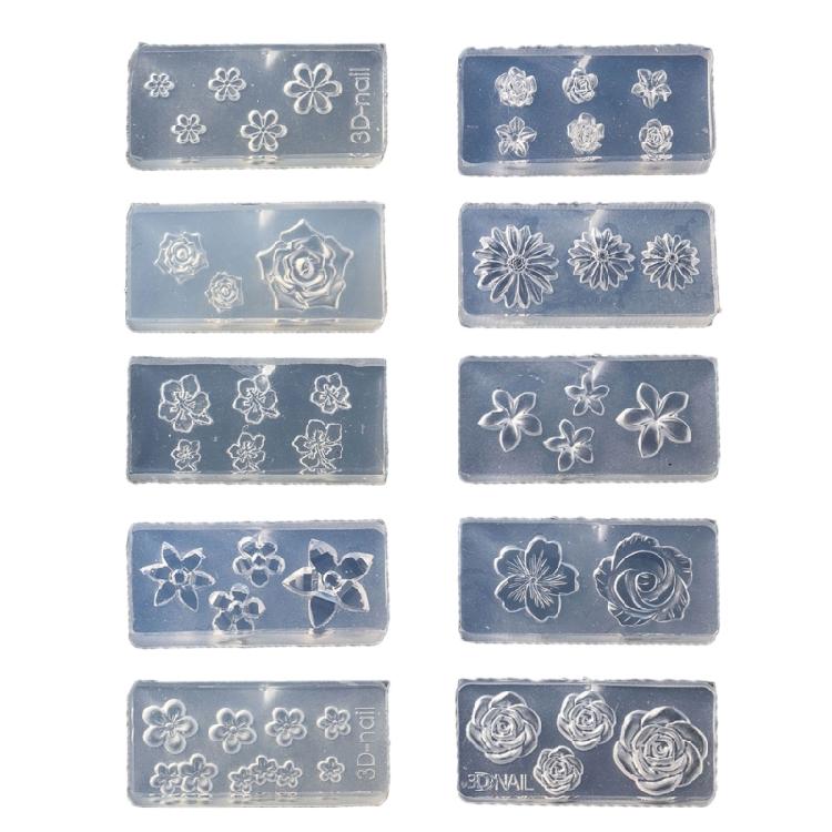 

10Pieces Silicone Nail Embellishment Molds Flower Shape Small Accessories Crafting Molds Present for Beauty Enthusiasts 1