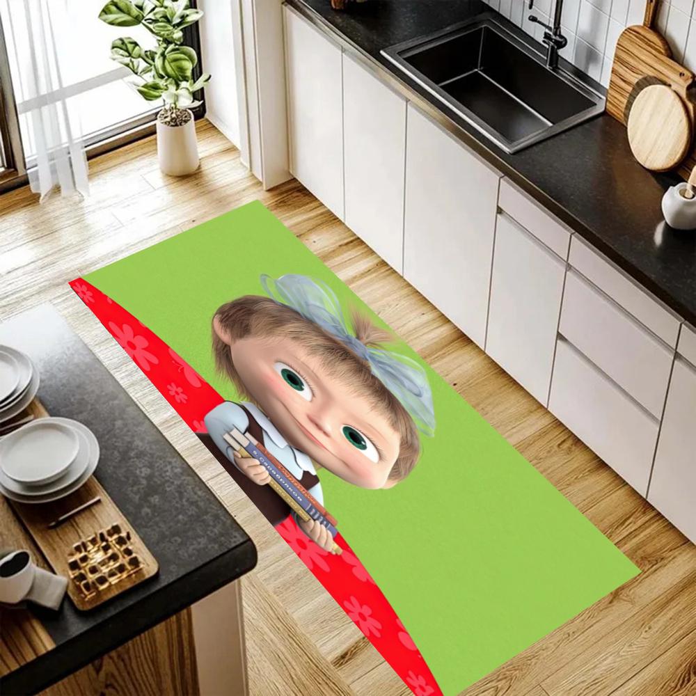 Masha Bear Kitchen Carpet Nonslip Floor Mat Ideal For Indoor And Outdoor Entryway Door Mat Laundry Room Bathroom Foot Mat