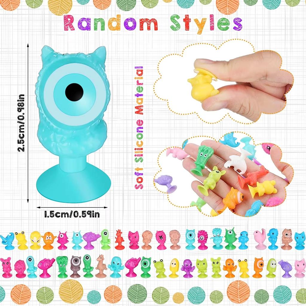 30Pcs/Lot Mini Sucker Dolls Marine Land Strange Animal Cupule Suckers Kids Action Toy Capsule Model Suction Cup Puppets