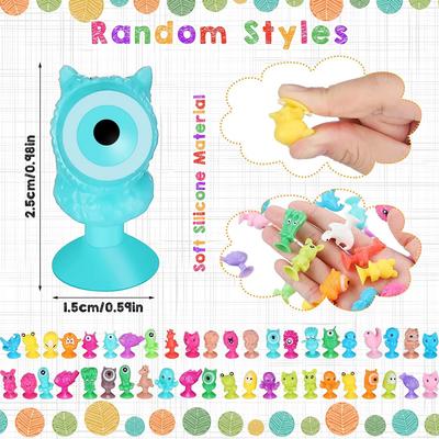 30pcs/lot Mini Sucker Dolls Marine Land Strange Animal Cupule Suckers Kids Action Toy Capsule Model Suction Cup Puppets