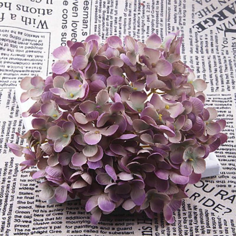 Fashion Simulation Round Broken Hydrangea Flower Head DIY Wedding Hydrangea Flower Head Artificial Flower Decoration Flower