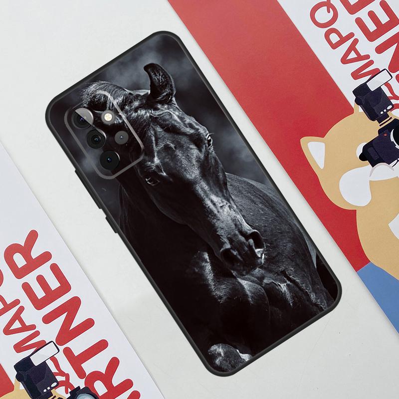 Beautiful Black Horse Phone Case For Samsung Galaxy A53 A33 A23 A13 A52 A32 A22 A12 A51 A71 A14 A24 A34 A54 A21S