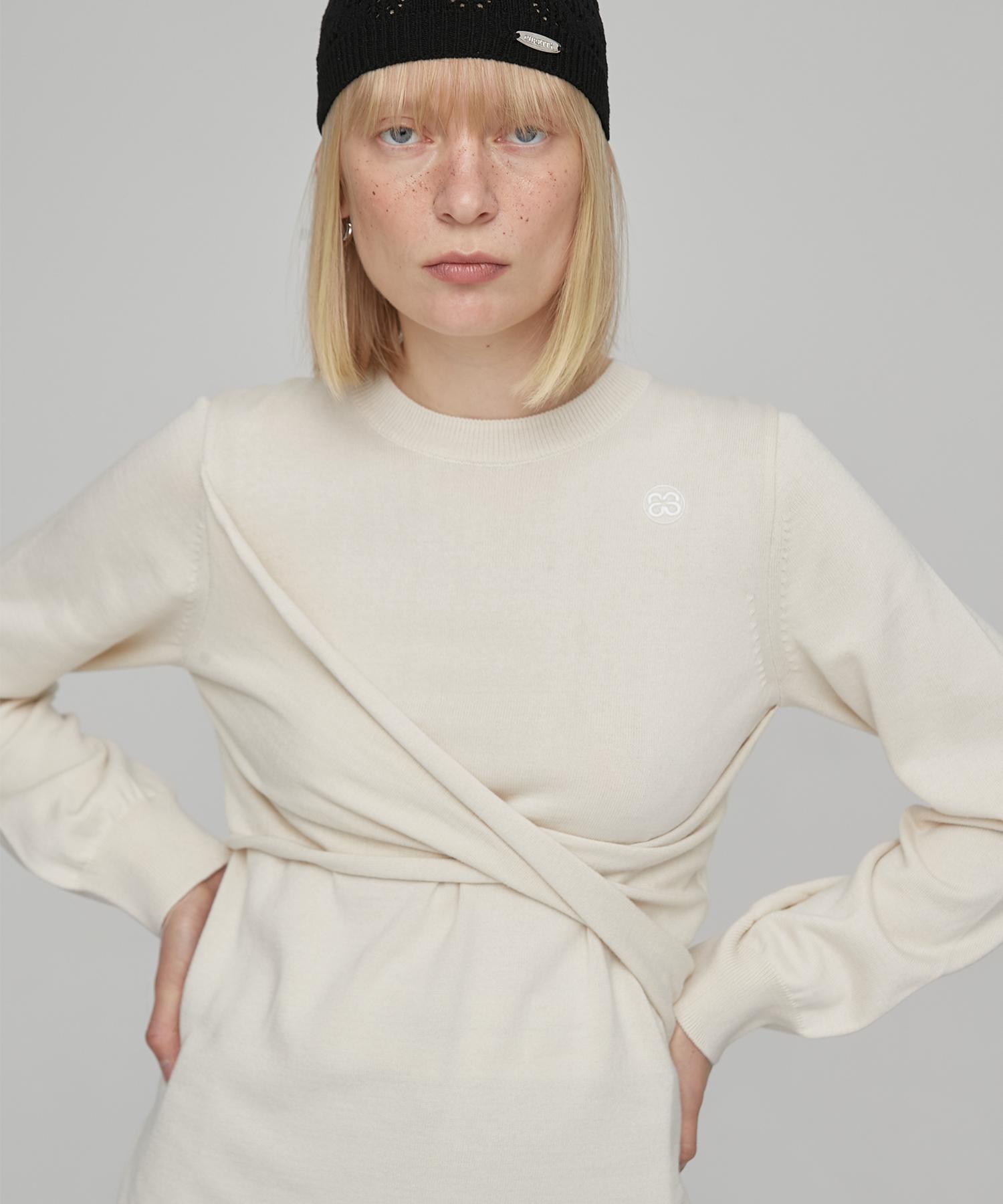 Enor Twist Pullover - Ivory Ivory/S