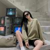Green Loose-Fit Long Sleeve Round Neck Sweater for Women - 2023 European & American Autumn Trend