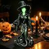 Spider Web Skull Ornament Faceless Witch Statue, Glow-in-The-Dark Ornament, Luminous Resin Waterproof Garden Decor Figurine for Halloween Table