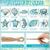 20pcs Summer Ocean Animals Ornaments Summer Ornaments for Tree Wooden Beach Hanging Ornaments Ocean Themed Ornaments Decorations