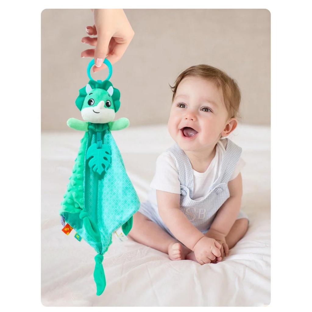 Baby Security Blanket Plush Toy Fox Elephant Dinosaur Soft Lovey Baby Gifts for Newborn Toddler Snuggle Plush Baby Toys