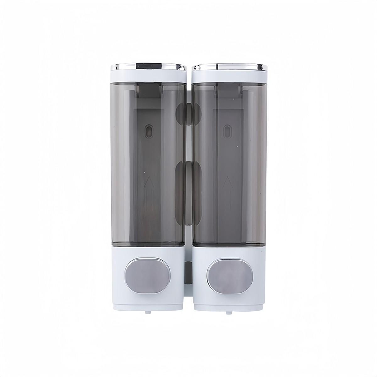 

Настенный дозатор мыла для ванной комнаты объемом 300 мл для геля для душа и шампуня Double Bottles