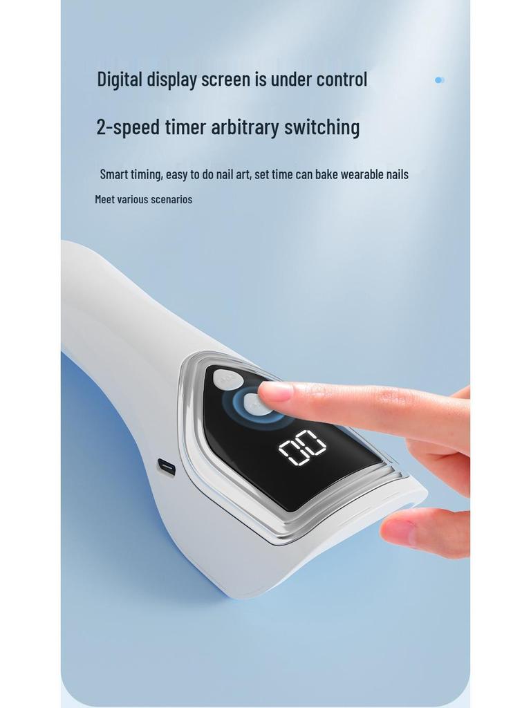 Portable Cross-Border Nail Art Phototherapy Lamp with Screen Display and Quick-Drying Spotlight Model