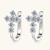 Silvere Glam Cross-border Best-selling Cross-shaped Moissanite Earrings, Women's U-shaped Personalized Hip-hop Ear Clips, Silver Gold-plated Earrings