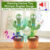 Dancing Cactus Toy Talking Cactus Toy for Babies Repeats What You Say Singing Mimicking Repeating The Cactus Plush Electric Toy with Colorful Glowing