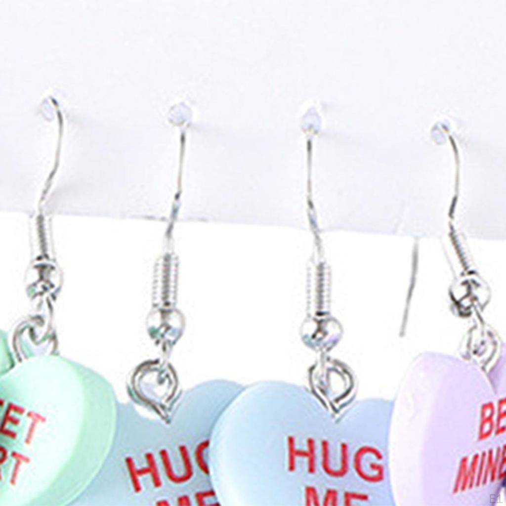 Valentine's Day Earrings Set Heart Dangle Decorative Valentine’S Gifts for Girlfriend