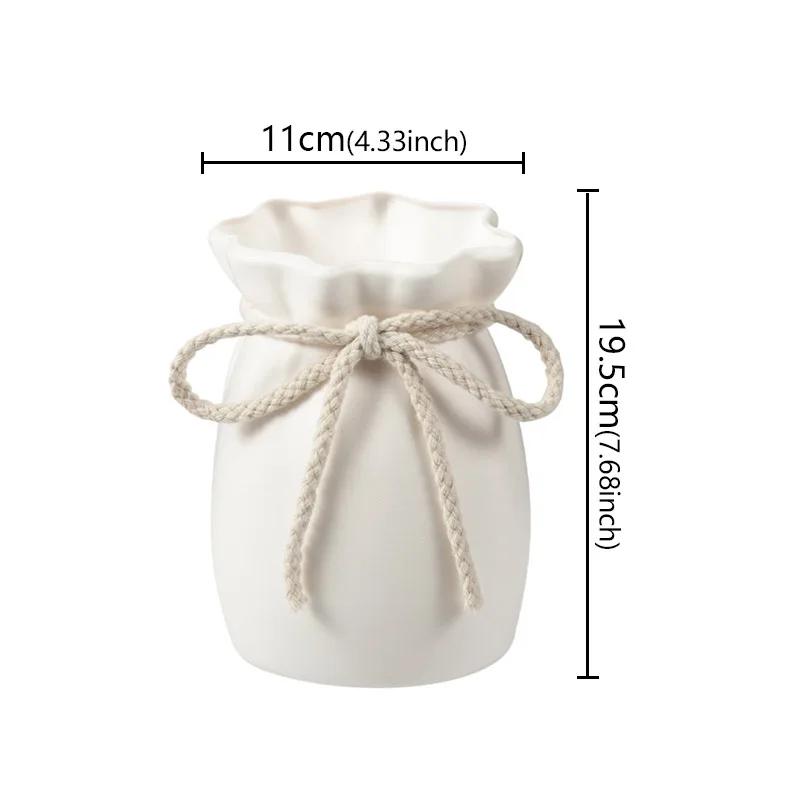 

Bow Design Plastic Flower Vase, Modern Nordic Decorative Vase for Wedding Living Room Office Bedroom, Tabletop Home Decor