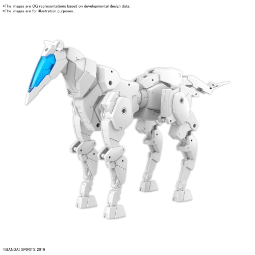 BANDAI SPIRITS 30MM Exar Vehicle (Horse Mecha Ver.) White 1/144 Scale Color-coded Plastic Model