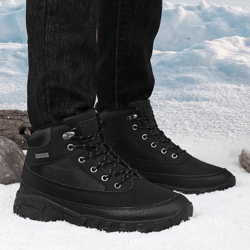 TUINANLE Men's High Top Casual Hiking Shoes - Autumn/Winter Wear-Resistant Trendy Sports Footwear Plush Boots