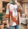 New Arrival: Plus Size Women's Loose Fashion Puff Sleeve Printed Button-Up Shirt