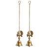 Golden Elegant Peacock Brass Hanging Bells For Pooja Room, Brass, Gold Bells