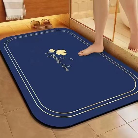 Minimalist Non-Slip Diatomaceous Earth Bath Mat - Absorbent, Dirt-Resistant, Easy-to-Clean Doormat for Bathroom and Entrance.