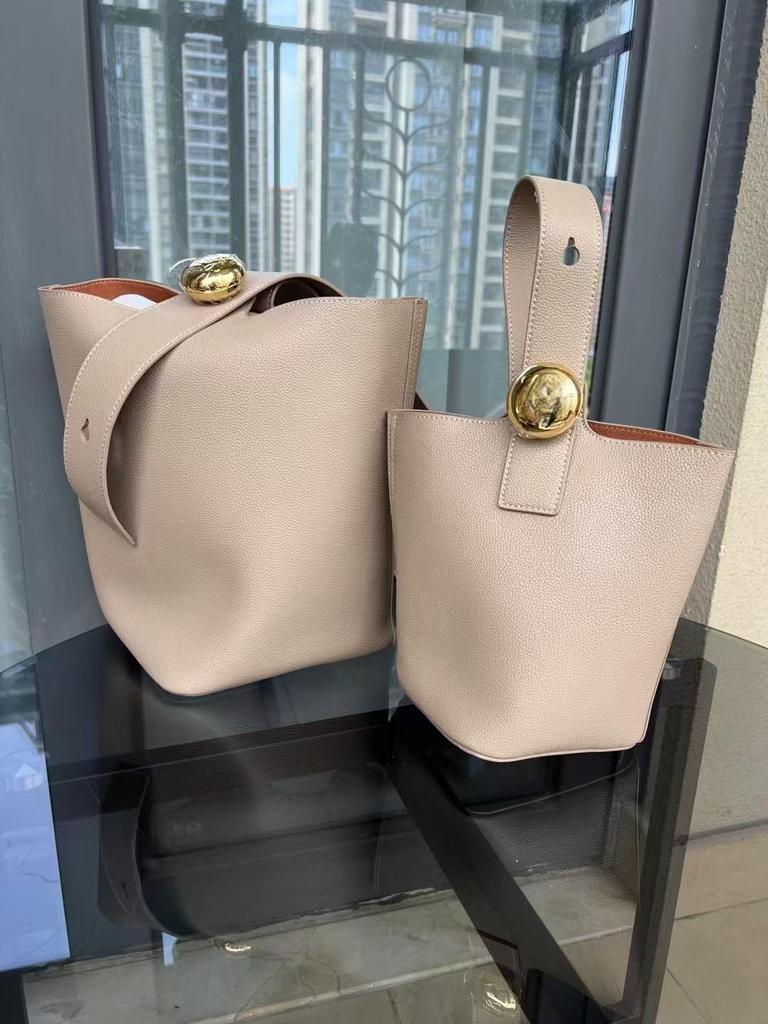 Loe 2024 Mini Pebble Fortune Bucket Handbag - Large Capacity Women's Tote