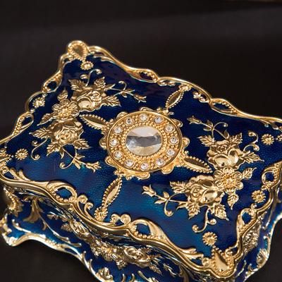 Metal Crafts European Style Retro Jewelry Box Creative High-end Ring Necklace Small Storage Box Gift