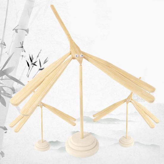 Bamboo Dragonfly Toy Thicken Wooden Base Handmade Unfinished Copter Toys Art Decor Handicrafts Balance Wooden Bamboo Dragonfly Model Home Decor