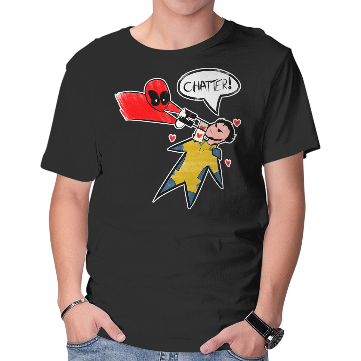 Unisex Crew Neck T-Shirt The Chatty Mercenary Graphic Short Sleeve Casual Tee XXL